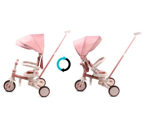 Rowerek trójkołowy dla dziewczynki 2w1 - biegowy i trójkołowy z rączką 12m+ Zippy