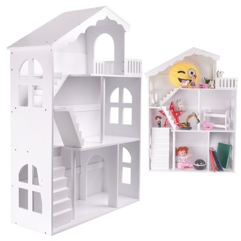 Regał dziecięcy na zabawki, książki + domek dla lalek pluszaków 2w1 LULILO