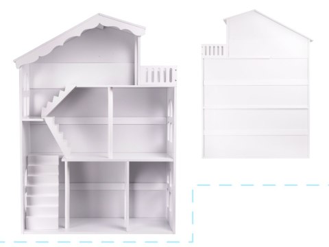 Regał dziecięcy na zabawki, książki + domek dla lalek pluszaków 2w1 LULILO