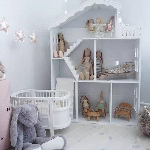 Regał dziecięcy na zabawki, książki + domek dla lalek pluszaków 2w1 LULILO