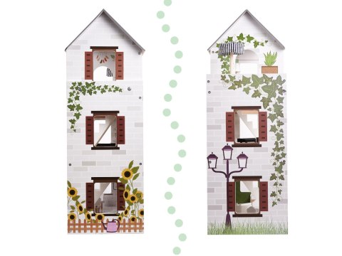 Drewniany Domek dla lalek z mebelkami, składany, LULILO FLORO wiek: 3+