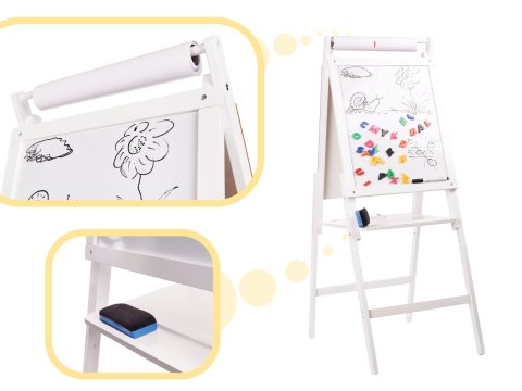 Tablica kredowa magnetyczna dla dzieci, stojąca, drewniana duża, wiek 3+