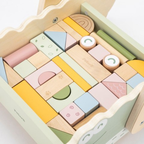 Drewniany pchacz do nauki chodzenia, chodzik dla dzieci + wózek, Viga, 12m+