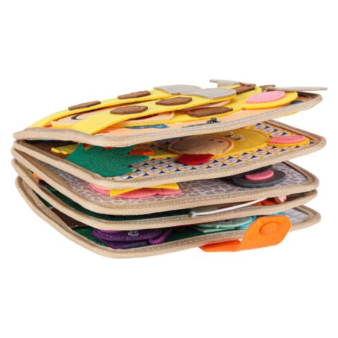 Książeczka sensoryczna edukacyjna z filcu dla dzieci Żyrafa, wiek 3+