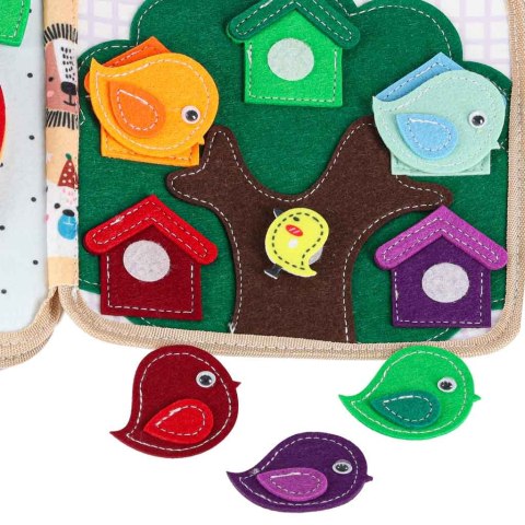 Książeczka sensoryczna edukacyjna z filcu dla dzieci Żyrafa, wiek 3+