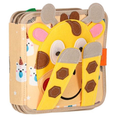 Książeczka sensoryczna edukacyjna z filcu dla dzieci Żyrafa, wiek 3+