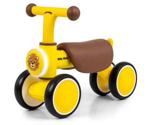 Pojazd jeździk dla dzieci na roczek, York żółty, lekki, Milly Mally 12m+