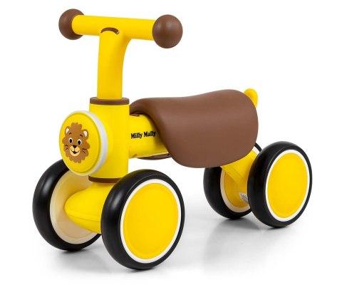 Pojazd jeździk dla rocznego dziecka, York żółty, lekki, Milly Mally 12m+