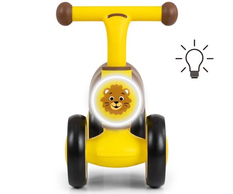 Pojazd jeździk dla rocznego dziecka, York żółty, lekki, Milly Mally 12m+