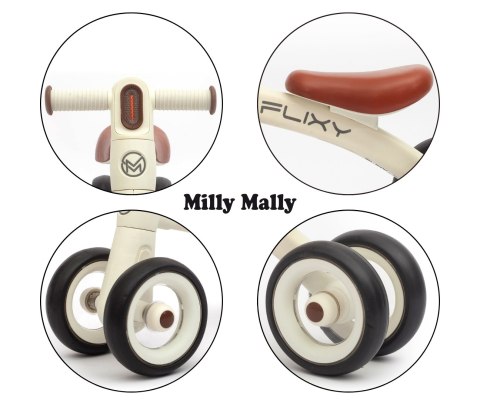 Pojazd Jeździk dla dziecka, lekki, koła EVA, Milly Mally Kremowy, wiek 1+