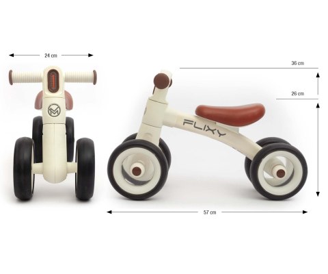 Pojazd Jeździk dla dziecka, lekki, koła EVA, Milly Mally Kremowy, wiek 1+