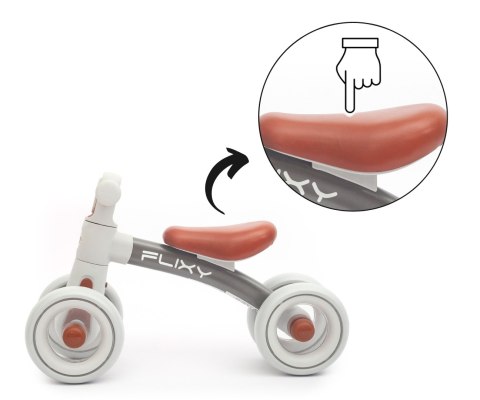 Pojazd Jeździk dla dziecka, lekki, koła EVA, Flixy Szary, wiek 1+