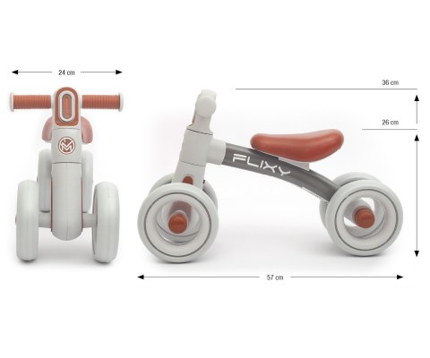 Pojazd Jeździk dla dziecka, lekki, koła EVA, Flixy Szary, wiek 1+