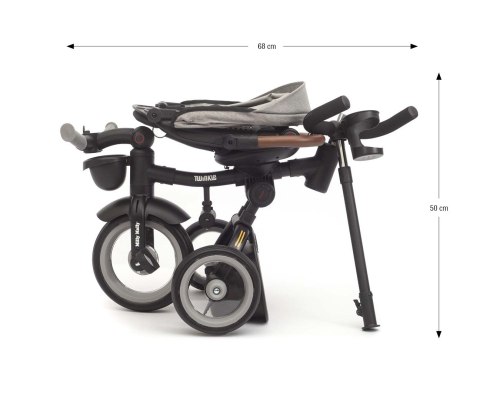 Rowerek trójkołowy Twinkle z rączką i daszkiem 3w1 – dla dziecka 12M+ Milly Mally