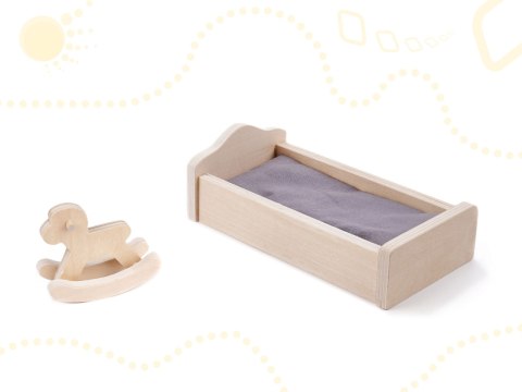 Drewniany Domek dla lalek z mebelkami wyposażeniem, składany, 70cm, wiek 3+