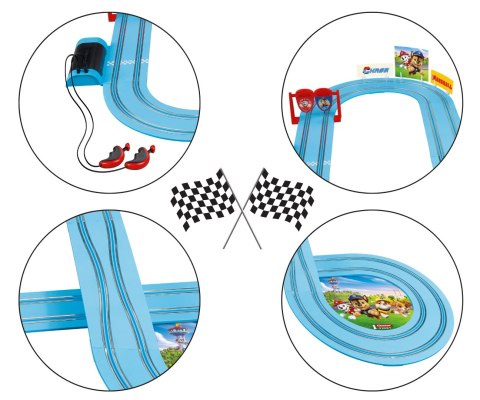 Tor Carrera Psi Patrol, elektryczny tor wyścigowy Track dł. 2,9m, wiek 3+