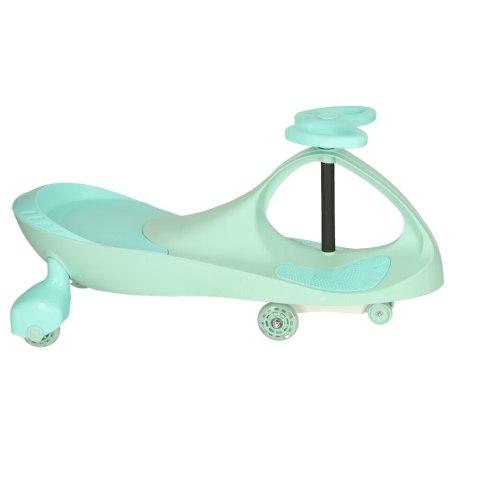 Jeździk grawitacyjny dziecięcy dla 3 latka, świecące koła LED, miętowy