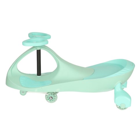 Jeździk grawitacyjny dziecięcy dla 3 latka, świecące koła LED, miętowy