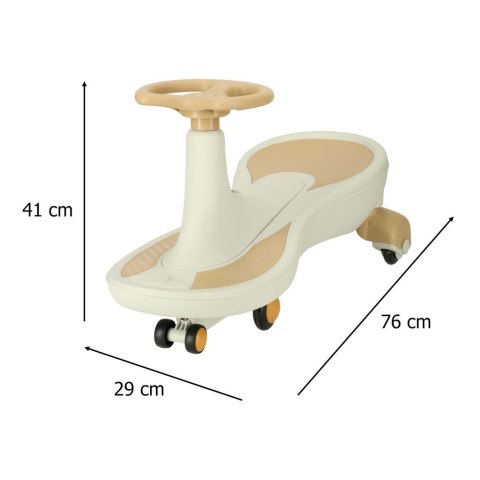 Jeździk grawitacyjny świecące koła LED z muzyką grający 76cm beżowy max 100kg