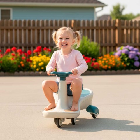 Jeździk grawitacyjny świecące koła LED z muzyką grający 76cm niebiesko-biały max 100kg