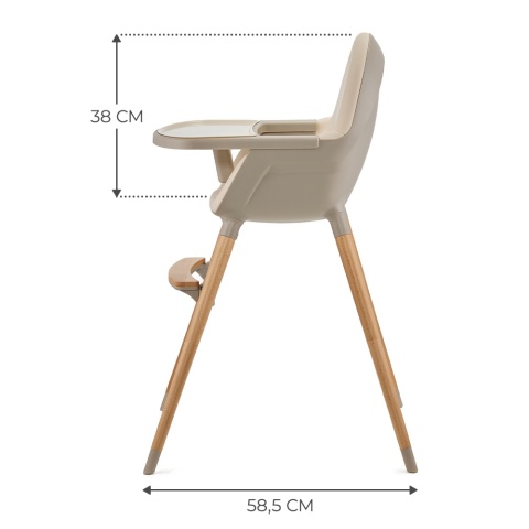 Krzesełko do karmienia dla dzieci KINDERKRAFT FINI Beige, wielofukcyjne 6m+