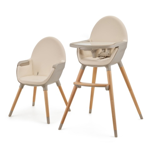 Krzesełko do karmienia dla dzieci KINDERKRAFT FINI Beige, wielofukcyjne 6m+