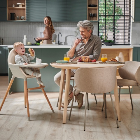 Krzesełko do karmienia dla dzieci KINDERKRAFT FINI Beige, wielofukcyjne 6m+