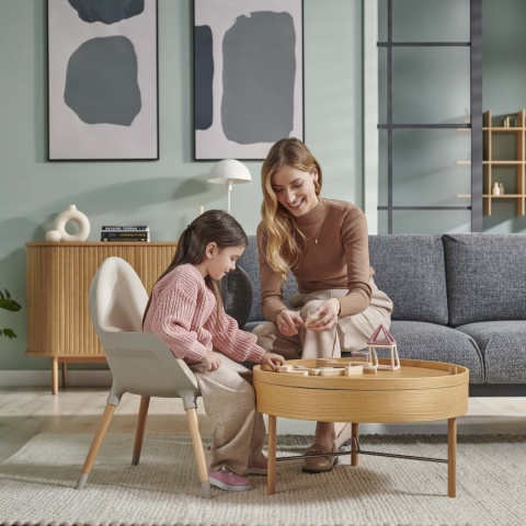 Krzesełko do karmienia dla dzieci KINDERKRAFT FINI Beige, wielofukcyjne 6m+