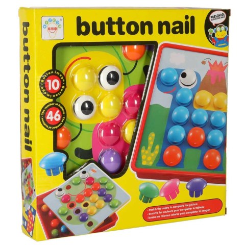 Układanka Guzikowa Mozaika dla dzieci, edukacyjna kreatywna, dla 3 latka