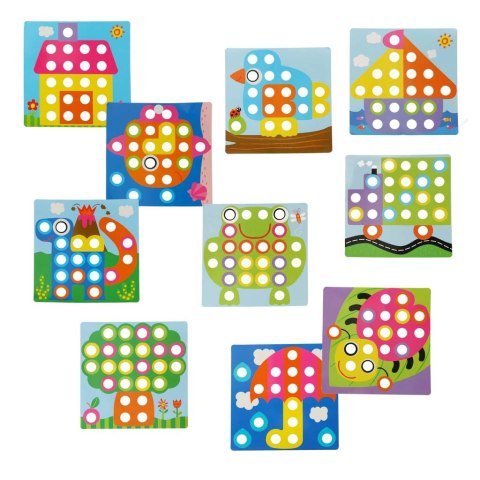 Układanka Guzikowa Mozaika dla dzieci, edukacyjna kreatywna, dla 3 latka