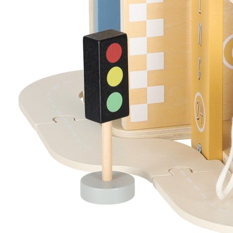 Garaż drewniany dla dzieci z windą, parking piętrowy +autka, helikopter, 3+