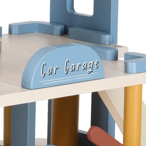 Garaż drewniany dla dzieci z windą, parking piętrowy +autka, helikopter, 3+