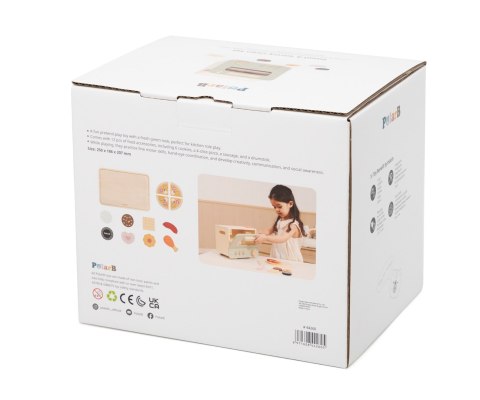 Drewniana kuchenka piekarnik + akcesoria, zestaw kuchenny dla dzieci, 3+