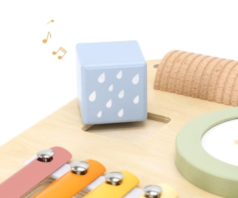 Stolik edukacyjny muzyczny dla dzieci, interaktywny drewniany, Viga, 18m+