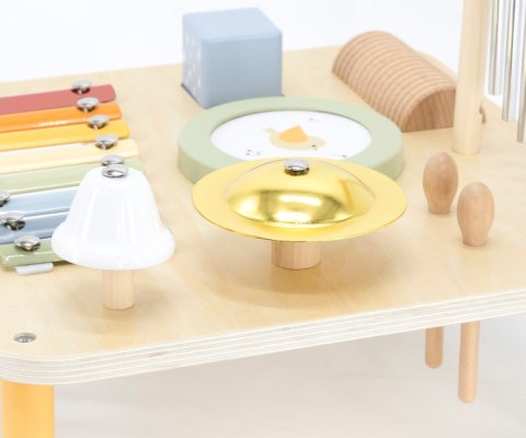 Stolik edukacyjny muzyczny dla dzieci, interaktywny drewniany, Viga, 18m+