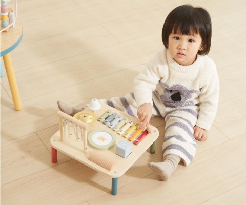 Stolik edukacyjny muzyczny dla dzieci, interaktywny drewniany, Viga, 18m+