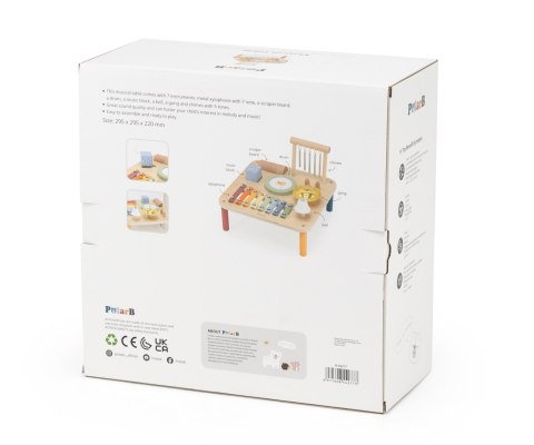 Stolik edukacyjny muzyczny dla dzieci, interaktywny drewniany, Viga, 18m+