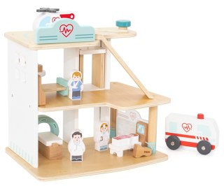 Drewniany szpital zabawka dla dzieci, klocki drewniane, Viga wiek 3+