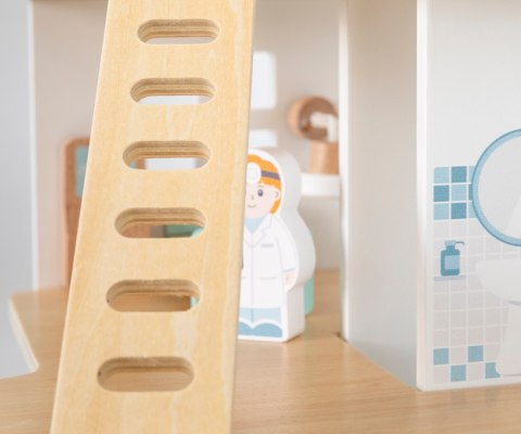 Drewniany szpital zabawka dla dzieci, klocki drewniane, Viga wiek 3+