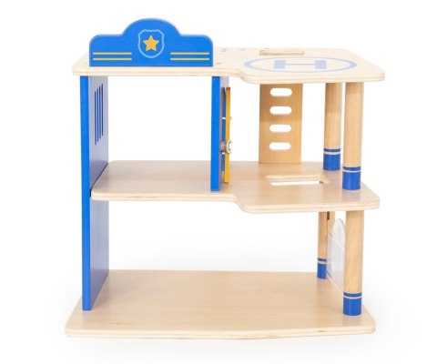 Drewniany komisariat z akcesoriami, 2 poziomy, policja zabawka , Viga 3+