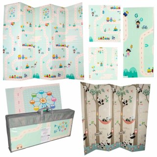 Mata piankowa składana dla dzieci niemowląt do nauki chodzenia Panda