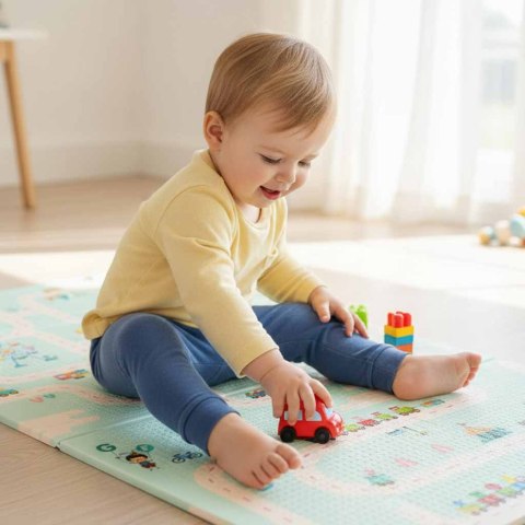 Mata piankowa składana dla dzieci niemowląt do nauki chodzenia Panda