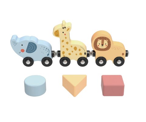 Stolik edukacyjny dla dzieci Zoo, drewniany sensoryczny, Tooky Toy wiek:2+