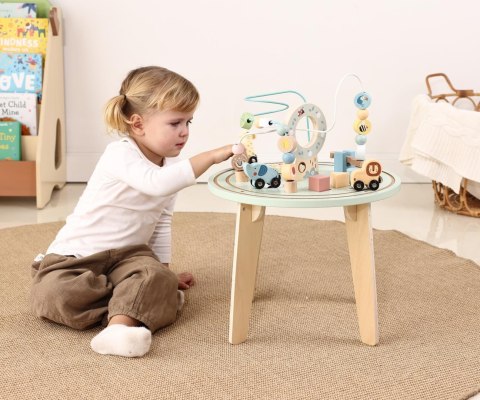 Stolik edukacyjny dla dzieci Zoo, drewniany sensoryczny, Tooky Toy wiek:2+