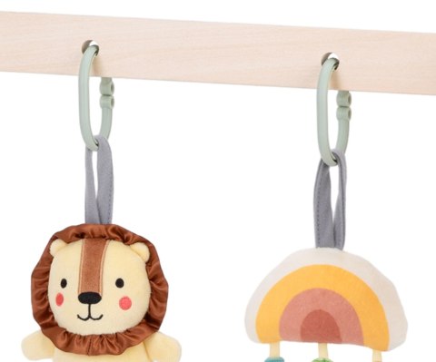 Stojak edukacyjny drewniany z zabawkami dla niemowląt, zawieszki, TT 0m+