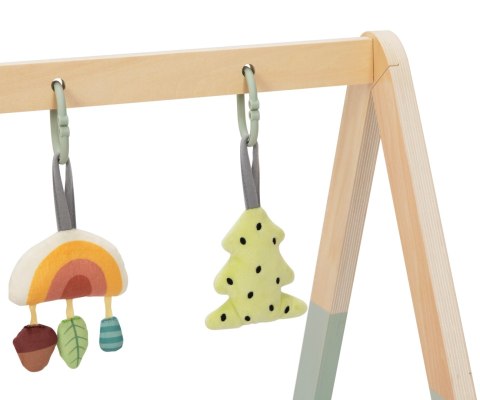 Stojak edukacyjny drewniany z zabawkami dla niemowląt, zawieszki, TT 0m+