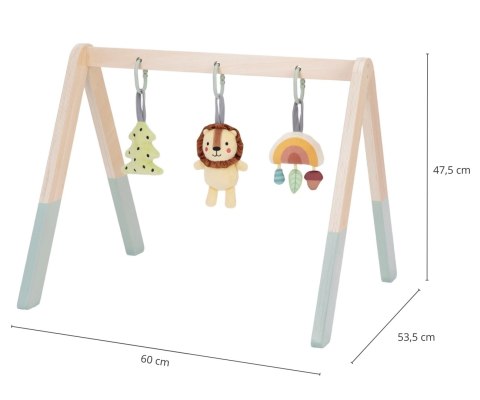 Stojak edukacyjny drewniany z zabawkami dla niemowląt, zawieszki, TT 0m+