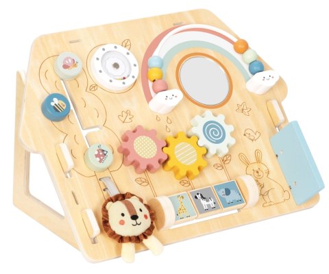 Tablica manipulacyjna dla dzieci, drewniana, edukacyjna, Tooky Toy, 12m+