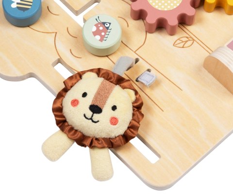 Tablica manipulacyjna dla dzieci, drewniana, edukacyjna, Tooky Toy, 12m+
