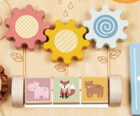 Tablica manipulacyjna dla dzieci, drewniana, edukacyjna, Tooky Toy, 12m+